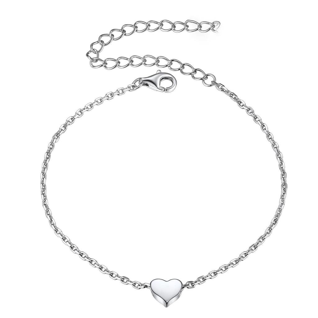 18K Gold Minimalist Heart Bracelet - Stainless Steel