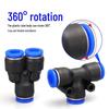 Pneumatic Plastic Quick Connector Y/T-type, Push-in Air Hose Fitting (PE: 4/6/8/10/12/14/16)
