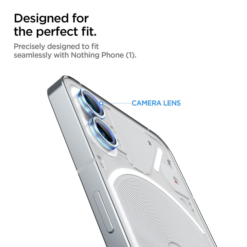 Spigen EZ Fit Optik Pro Camera Film for Nothing Phone (1) with Application Kit, Silver Lens Protector, 2-Pack