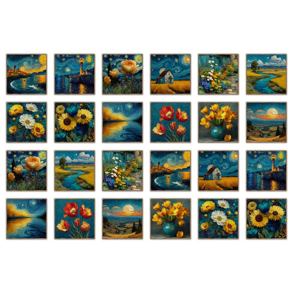 24 Pcs European Style Tile Wall Self-Adhesive Sticker Kitchen Bathroom Decorative Tile Stickers Glossy Crystal Wall Decals