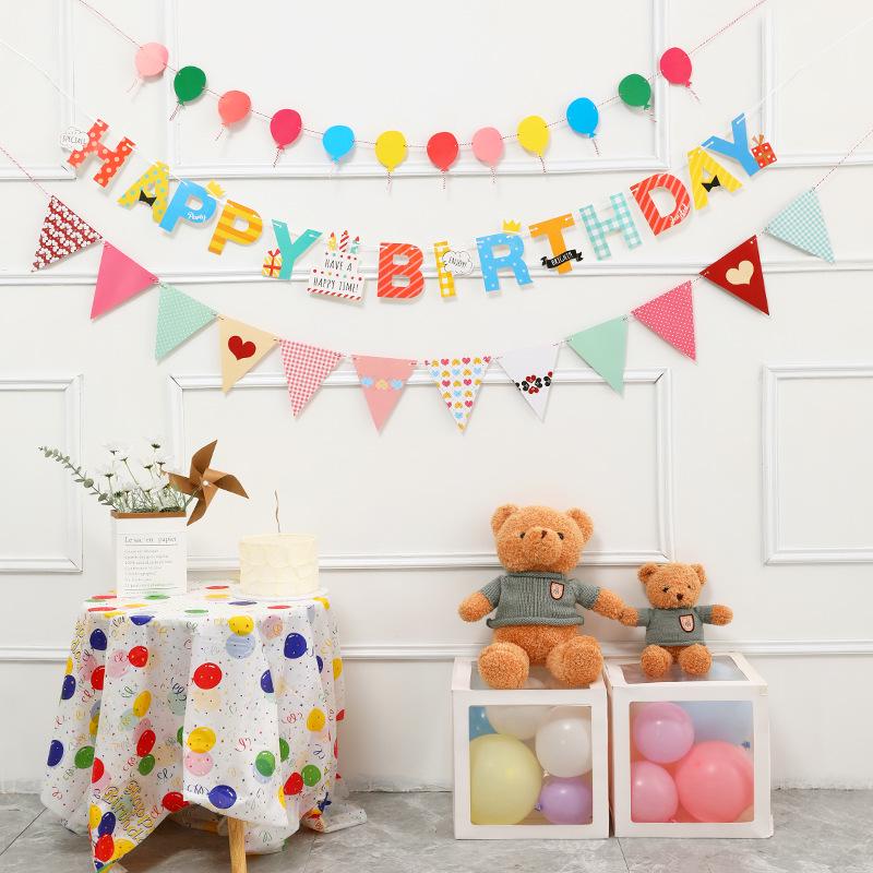Geburtstagswimpelkette: Kreative Dekoration für die Einjährigen-Party für Jungen & Mädchen