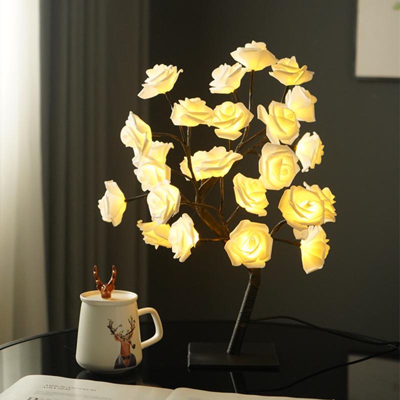 Cherry Blossom LED Rose Tree Light - Decorative Lighting for Christmas, Valentine's Day, and Festivals
