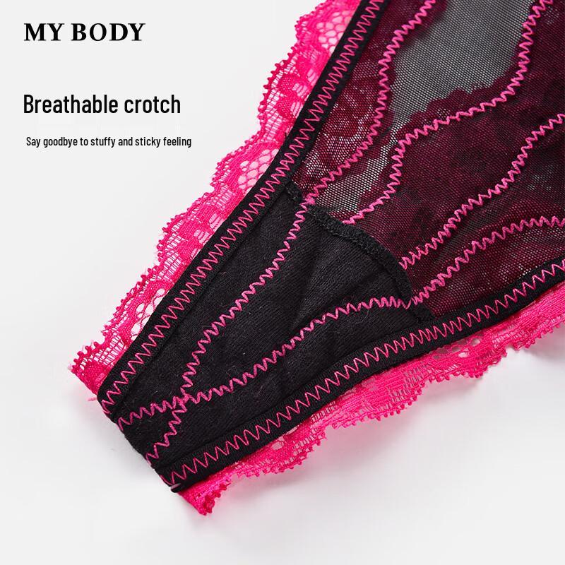 Mybody Damen Nahtloser Spitzen Low-Rise Tanga