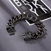 Personalized Men's Titanium Cuban Chain Skull Bracelet