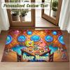 Crystal Velvet Square Rug Custom NameSpongeBob Pattern Non Slip Home Floor Decor Rug