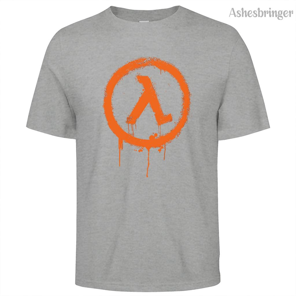 Men's Cotton Crew Neck Half Life Graphic Print T-Shirt Street Casual Style Tops For Men and Women