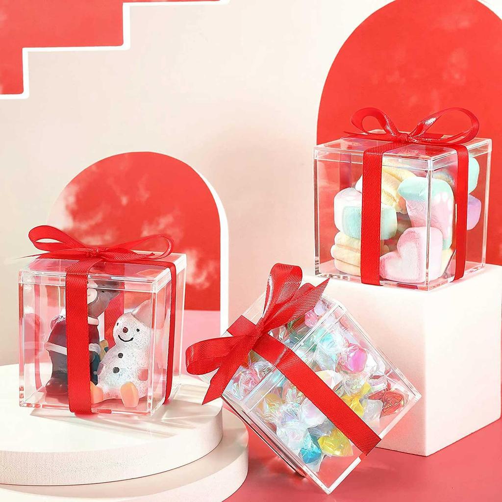 Set of 6 Square Acrylic Boxes with Transparent Storage Display Gift Dustproof and Perfect for Nail Anime Hair and Small Item Storage 6.56.56.5cm