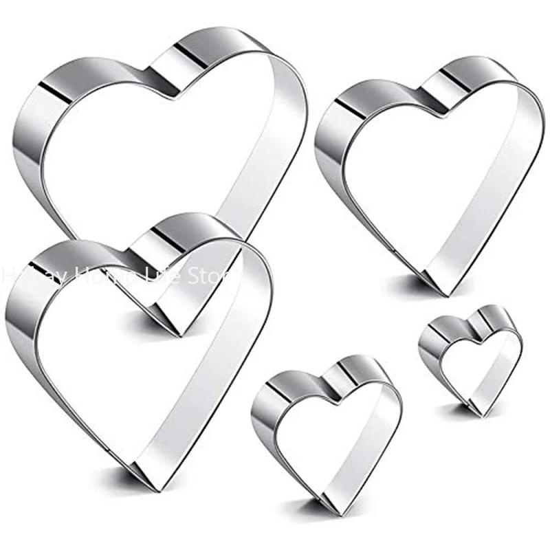 

DIY Love Heart из нержавеющей стали, форма для печенья, форма для печенья, помадка, кондитерские изделия, украшение торта, инструменты для выпечки, кухонные формы для выпечки