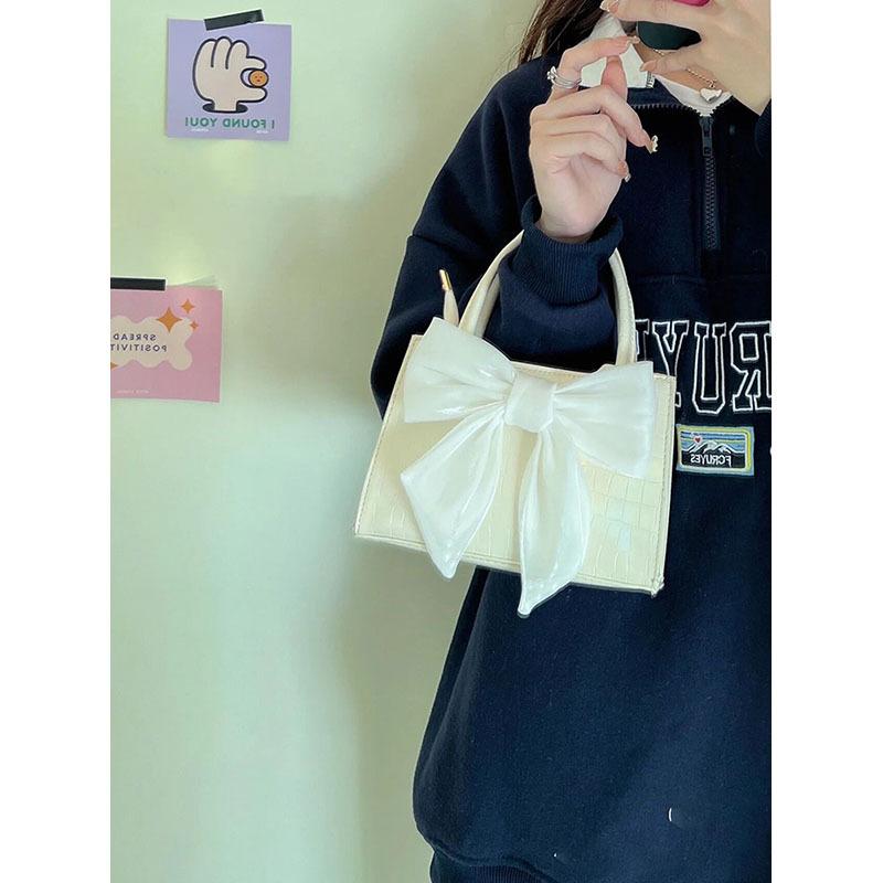 Bow Commuter Handbag 2026 New Fashionable High-texture Small Square Bag Sweet Girl Shoulder Oblique Span Bag
