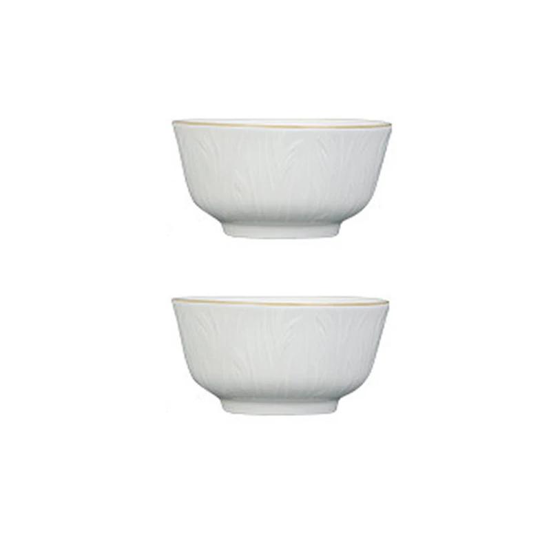 SHUNXIANG Ceramic Bowls Plates White Nordic Relief Dinnerware Dishes Rice Bowl Vegetable Plate Salad Soup Tray Kitchen Tableware