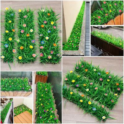 Grünes Gras Künstliche Grüne Pflanzen Mit Blumen Grüne Rasenmatte Kreativer Künstlicher Rasen Heimdekoration