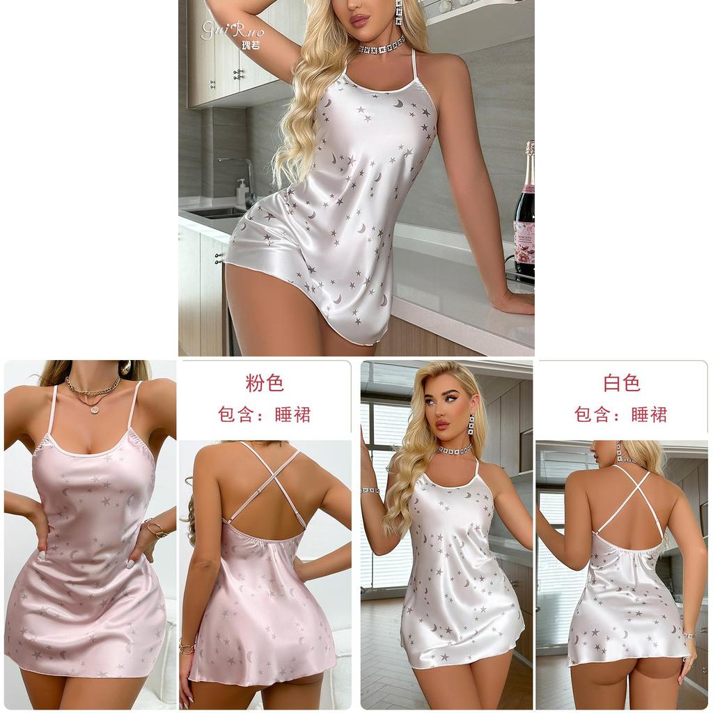 Casual Homewear Sleeveless Nightgown With Silky Polyester For Comfort And Relaxation
