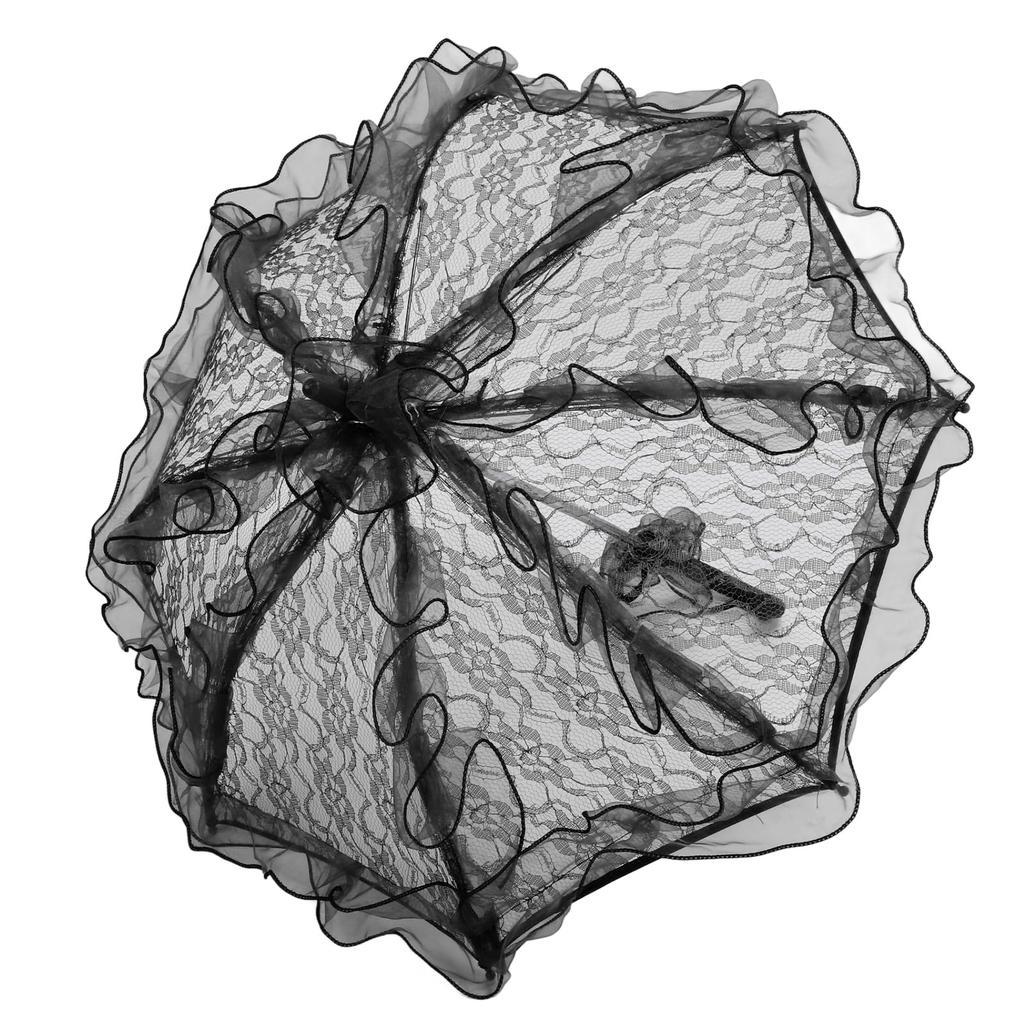 Zerodis Lace Parasol Umbrella 60cm (Black)