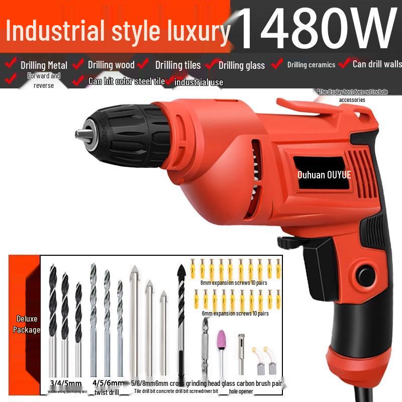 Industrial-Grade Multifunctional Electric Drill with Speed Control and Reverse Function