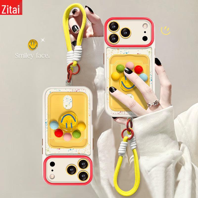 Zitai 3D Smiley Face Anti-Fall iPhone Case with Lanyard