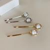 1PC Korean Style Simple New Irregular Shaped Pearl Barrettes Alloy Forehead Bang Clip Exquisite Side Clip Hairpin for Women
