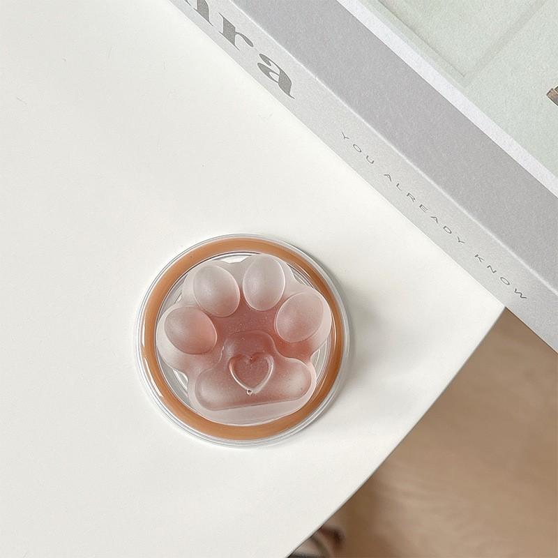 

Hanins Transparent Solid Color Sandwich Cat Paw Magnetic Bracket Suitable MagSafe Airbag Phone Suction Ring
