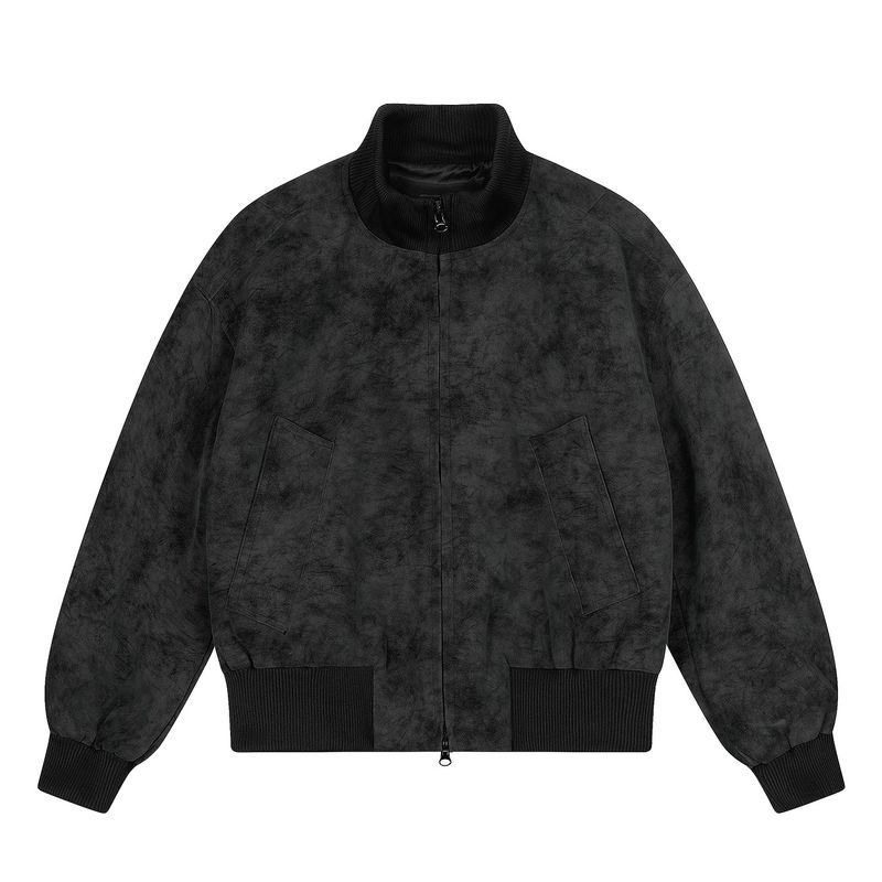 Blaexit American Retro Bomber Pilot Jacket Men's Winter Thickeneded Cleanfit Suede Jacket