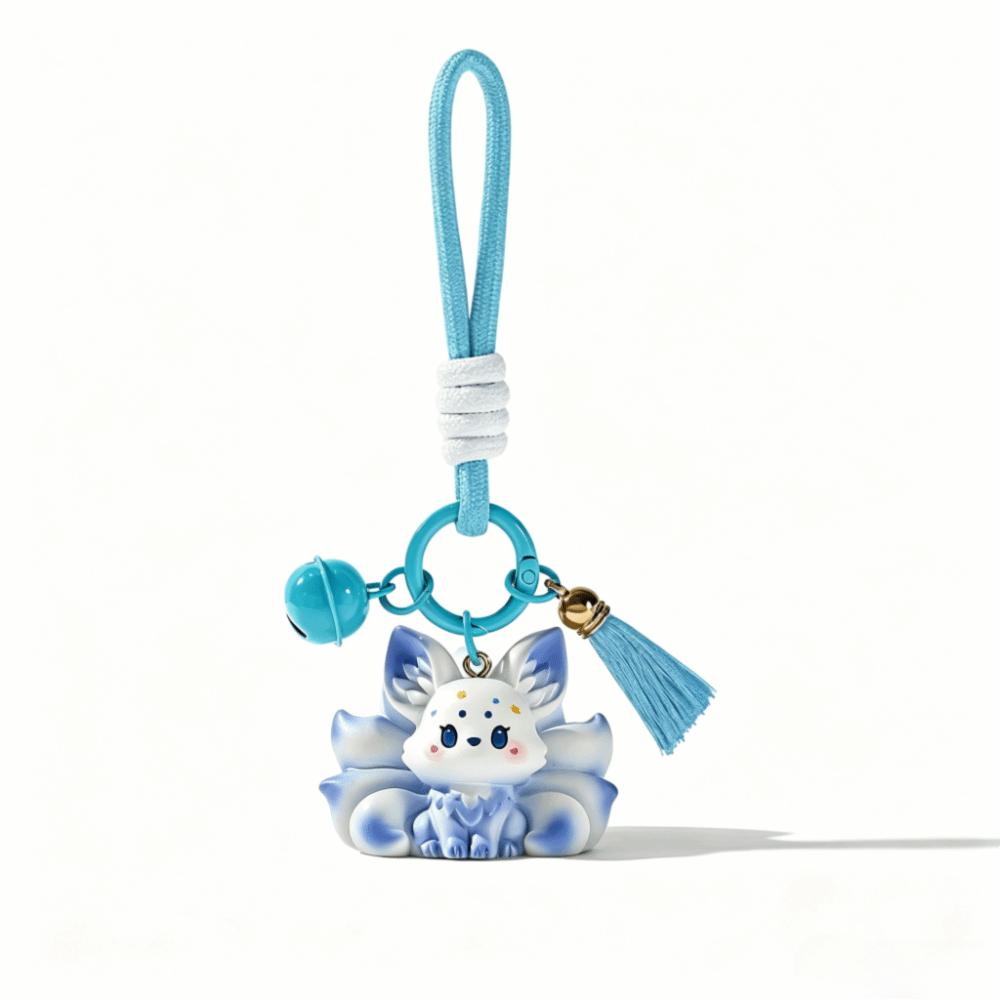 Creative Design Nine Tailed Animal Keychain Cartoon Bag Charm Resin Hanging Ornament  Holiday Gift