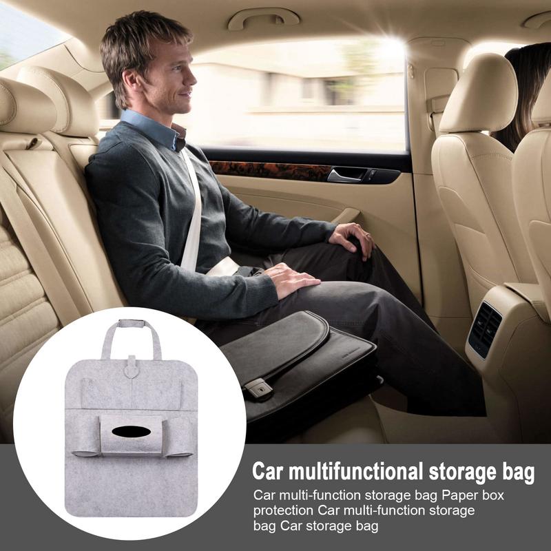 Kick Mats Back Seat Protector Waterproof Felt Easy Installation Seat Back Protector With Storage Pockets Car Supplies