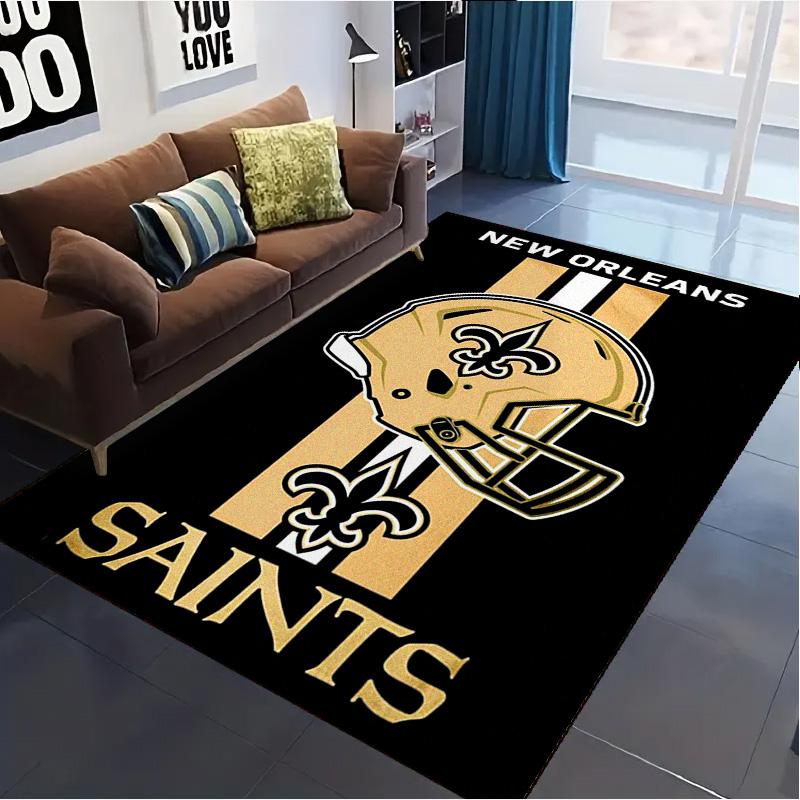 New Orleans Saints Logo Carpet Rug for Living Room Bedroom Home Sofa Decoration,Kids play Non-slip Floor Mat