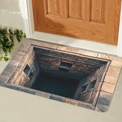 Visuelle Dreidimensionale Fußmatte mit Falltür Rutschfest Maschinenwaschbarer Teppich für Wohnzimmer Schlafzimmer Badezimmer Küche und Wäsche Teppich