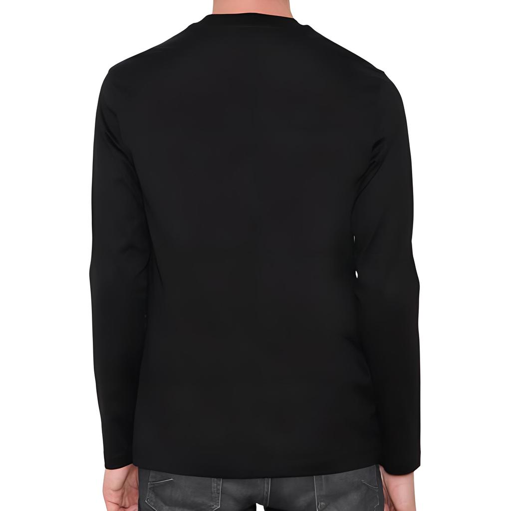 Emporio Armani Solid Color Pullover Long Sleeve T-Shirt Men tops Black 8N1TD7-1JGYZ-0022