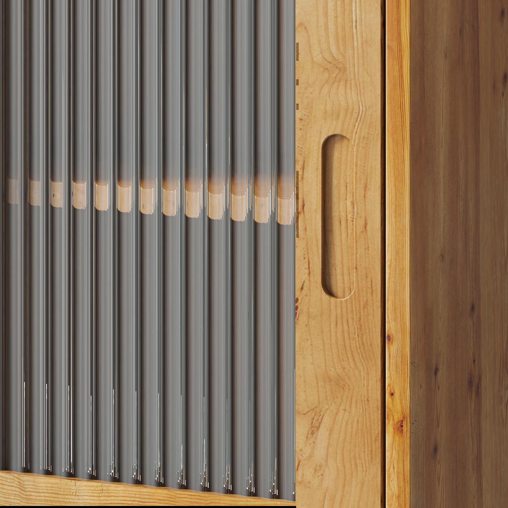90CM Retro 2 Door Sliding Cabinet Three Layers of Storage Space,Suitable for Bathrooms,Kitchens,Dining Rooms,Natural