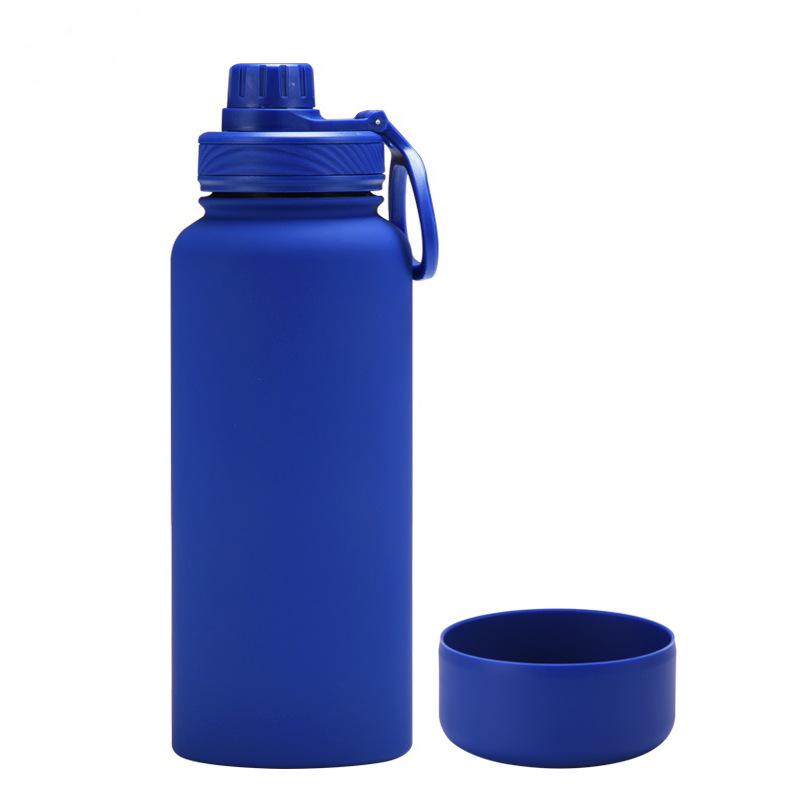 1L Large-Capacity Thermos Cup With Non-Slip Bottom, Portable Outdoor Sports Kettle, Frosted Water Cup