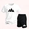Sommer Mode Trendig Lässig Sport Zwei-Teiler Set Jugend Herren Kurzarm T-Shirt Shorts Set Atmungsaktiv Schnelltrocknend Active Wear