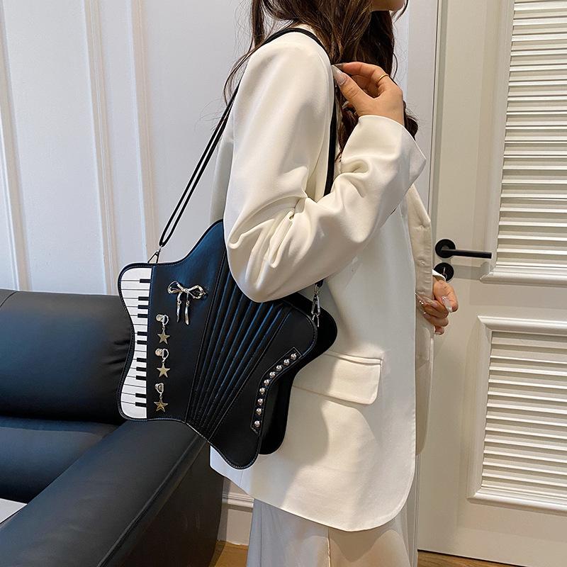 Women Bag Single and Double Shoulder Bag Female Five Star Crossbody Bag Cute Piano Multi Purpose Bag