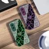 Leopard Spotted Love Green For Honor 200 90 8X 9X Pro Lite P50 P40 Nova 10 11i P60 Magic4 6 Mate 20 50 Tempered Glass Phone Case