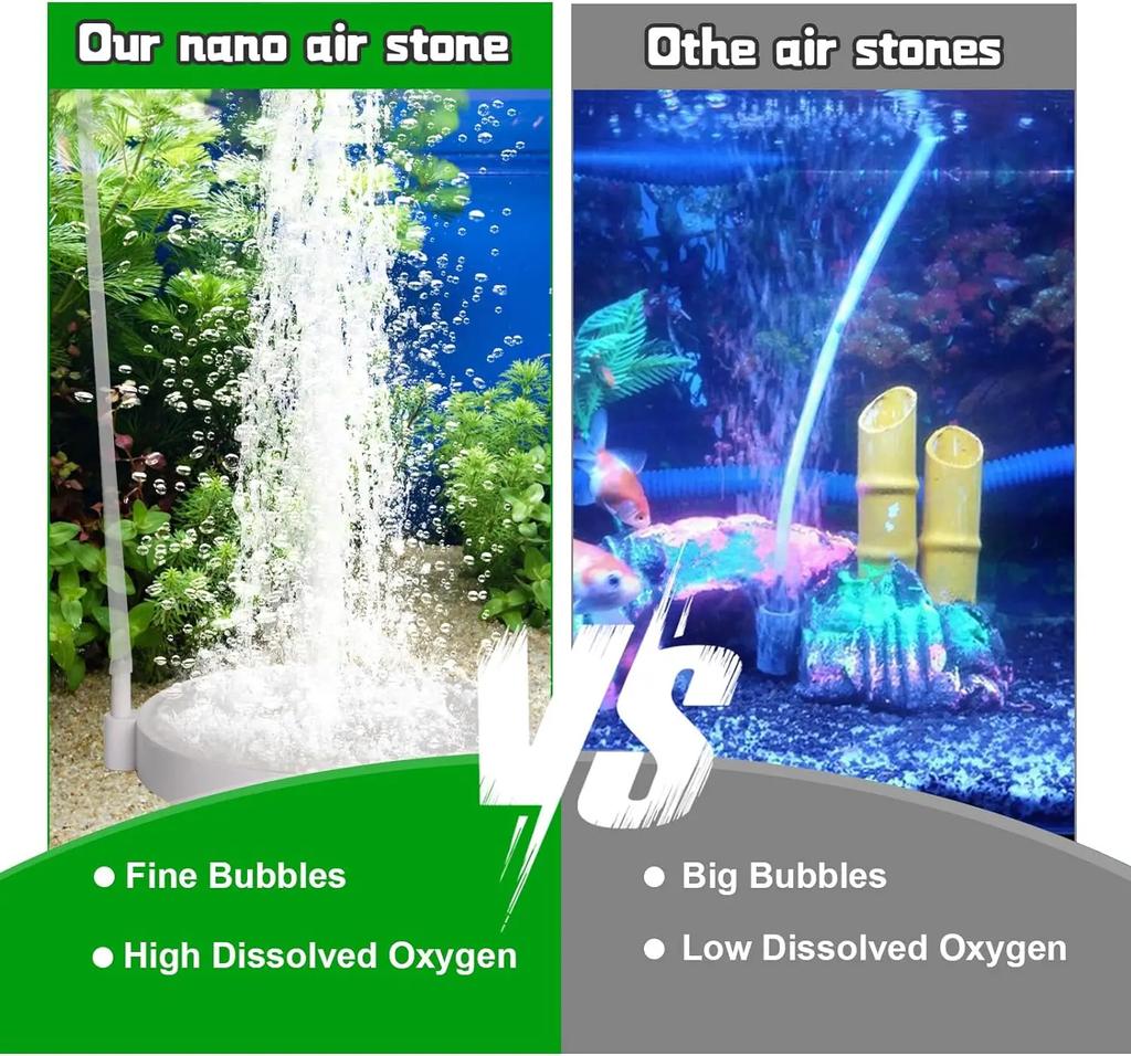 Aquarium Air Outlet Air Pump for Aquarium Ultra-Quiet Pump Aquarium Fish Tank Air Stones Silent Pump Nano Bubble Stone Kit