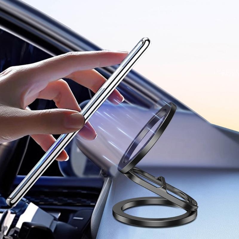 multifunction Magnetic Phone Stand Double Magnetic Designs Phone Stand for Secure Hold Adjustable Angles Stand for Car/Gym Use