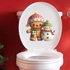 Cartoon Simulation Gingerbread Man and Snowman Bathroom Toilet Decoration Stickers
