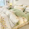 100% Cotton Luxury Floral Duvet Cover Set Boys Girls Single Comforter Cover Vintage Blue Plant Pattern Bedding with Pillowcase