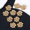 10Pcs Alloy Rhinestone Flower For Diy Jewelry Handmade Craft Making For Hairpin Clothing Bag Decor Accessories