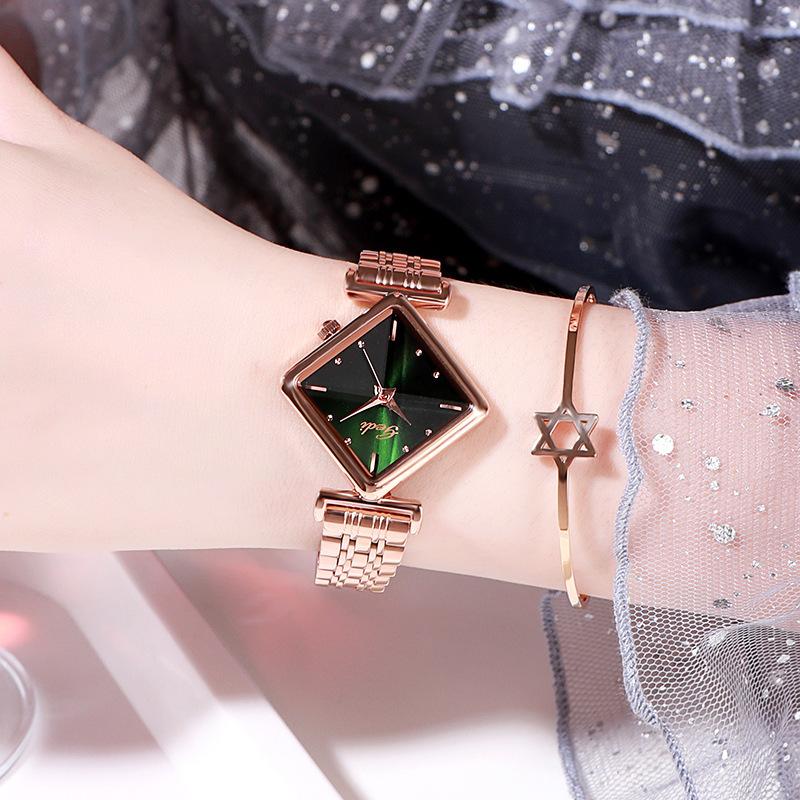 High Value Women'S Watch Fashion Rhombus Dial Women'S Watch Simple Casual Fashion Quartz Watch
