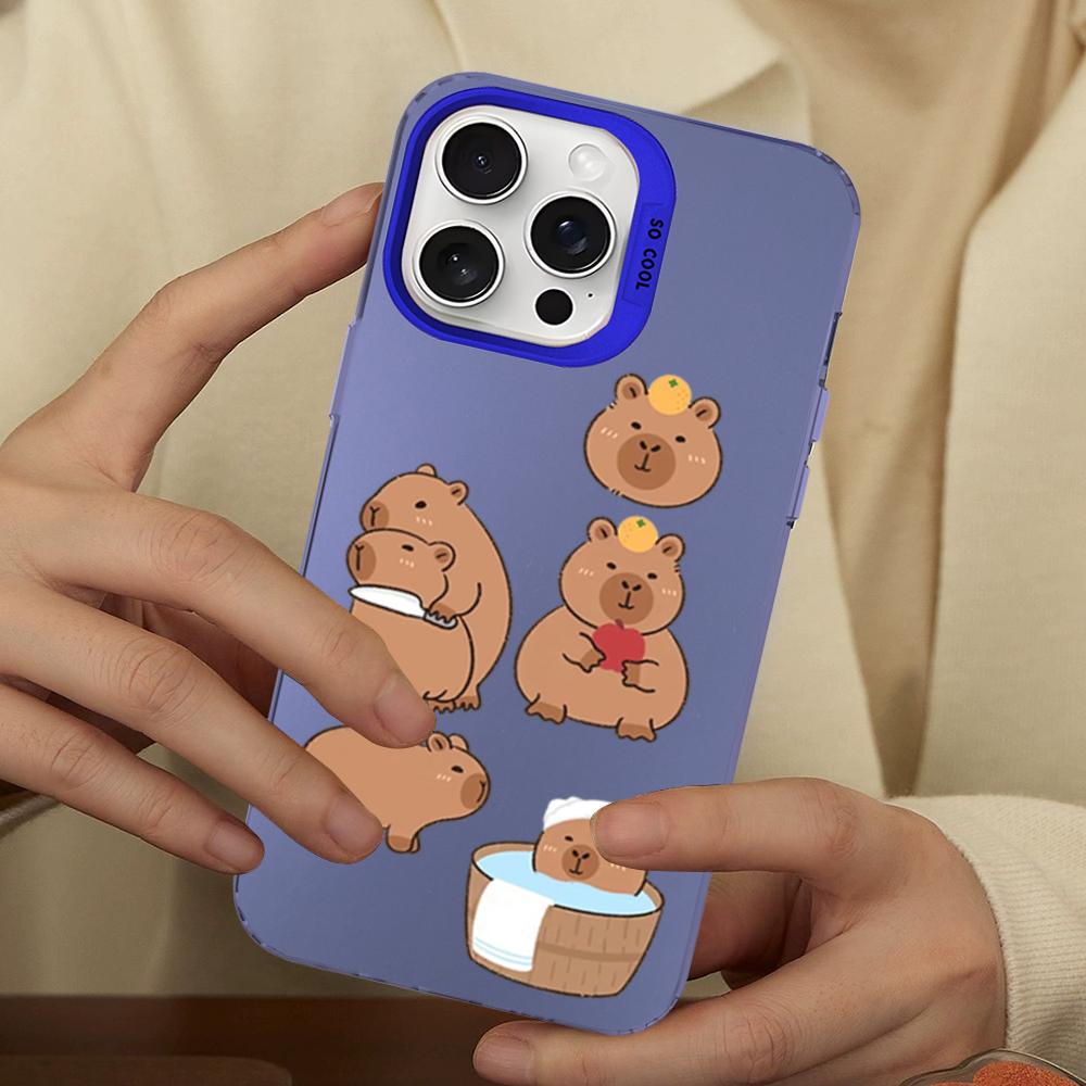 Cartoon Cute Capybara Phone Case For IPhone 18 16 15 14 13 12 11 Pro Max X XR XSMAX 8 7 Plus Matte Shockproof Back Cover