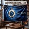 Custom Name Flannel Throw Blanket Club Brugge FC Pattern Warm Home Decoration