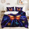 3D Colorful Butterfly Bedding Set with High-definition Printed Quilt and Pillowcase 2/3pcs AU180 * 210 Full Size Soft Washable Home Textile