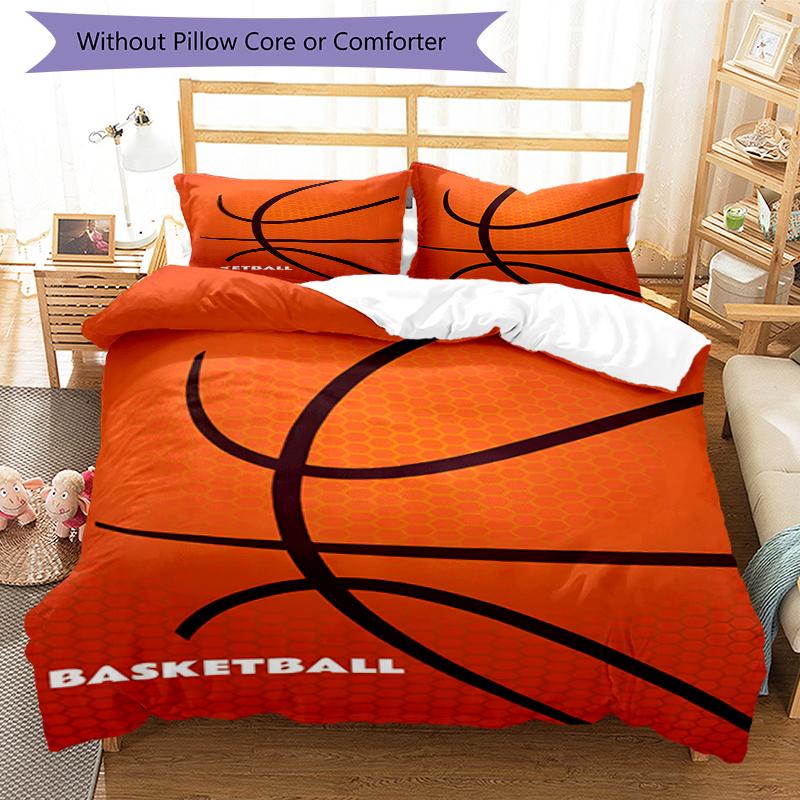 3pcs Basketball Bedding Set Duvet Cover Closure Includes 1 Duvet Cover & 2 Pillowcases, Soft and Comfortable for All Seasons.