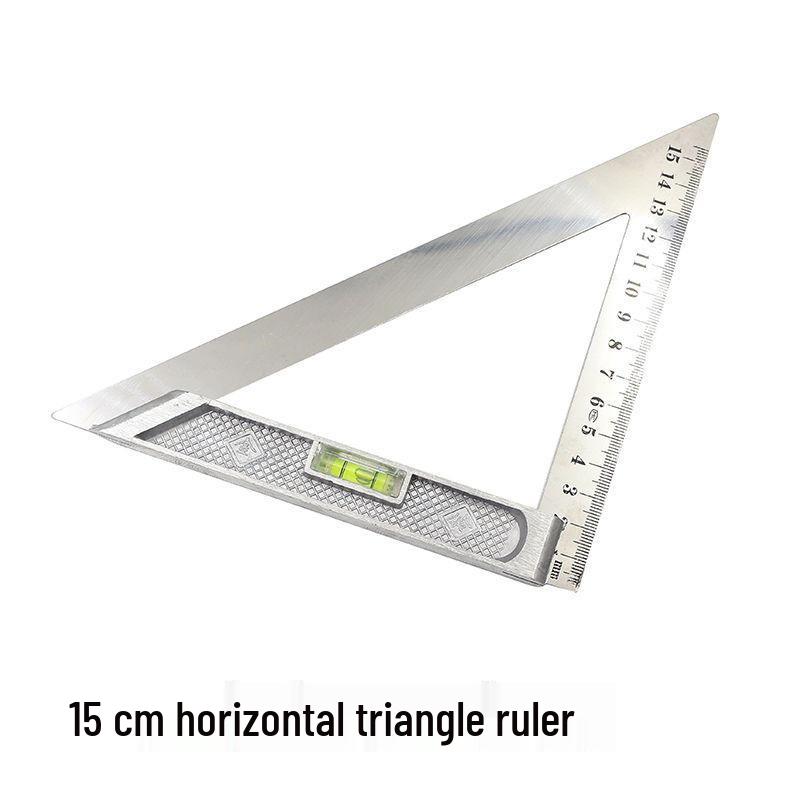 Multifunctional Stainless Steel Triangle Ruler: 90° & 45° Angles for Woodworking