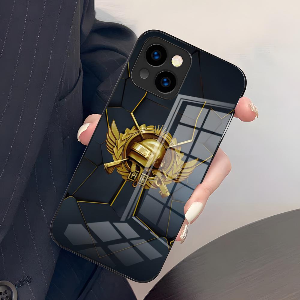 Game P-PUBG Phone Case For IPhone 17 Pro Max 15 Pro 16 14 Plus 12 13 Mini 11 Pro Shockproof Glass Cover