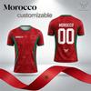 Tricou Sport Bărbați 2026 cu Imprimeu Steagul Marocului, Uscare Rapidă, Respirabil, Unisex, cu Nume și Număr Personalizat, Tricouri Fotbal