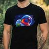 T-Shirt Men Rainbow Lory As Astronaut Motif Cotton Size XS To 5XL
