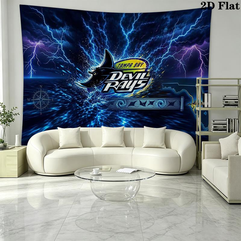Tampa Bay Devil Rays Wall Tapestry Aesthetic Wall Hanging Printed Fabric Blanket Decorative Tapestries for Bedroom Living Room Home Decor