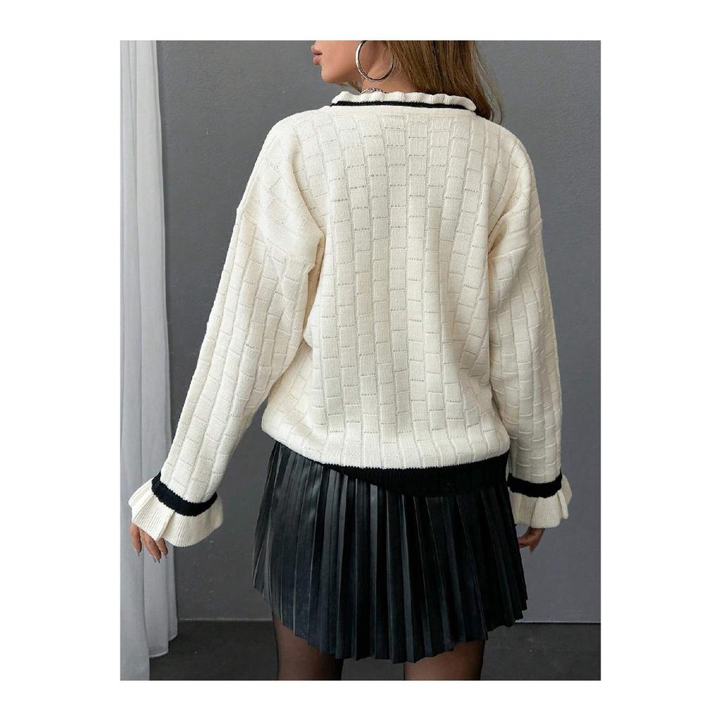 Women's Square Patterned Knitwear Sweater