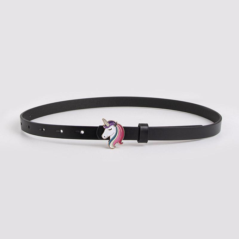Waist Girl Kids Belt With Silver Heart Unicorn Pattern For Spring Accessory Fashion