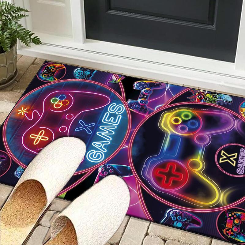 Neon Game Over Kunst Büro Teppich Stuhlunterlage, Spielteppich, Geeignet für Eingangsbereich, Schlafzimmer, Wohnzimmer, Schreibtisch, Weihnachtsgeschenk